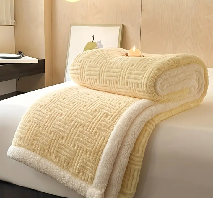 Soft Plush Luxury Blanket | Ultra-Sonic Pressed Modern Throw for Bed & Couch
