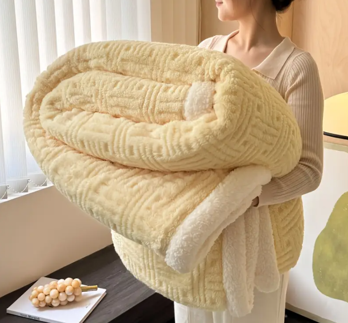 Soft Plush Luxury Blanket | Ultra-Sonic Pressed Modern Throw for Bed & Couch